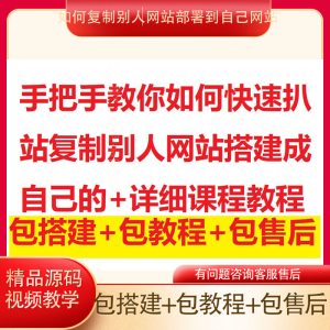 如何快速扒站复制别人网站+详细视频教程-满地金自学网创